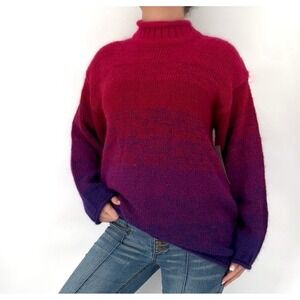 Vintage Roll Neck Sweater Womens M 90s Indie Grunge Oversized Slouchy Knit Cozy